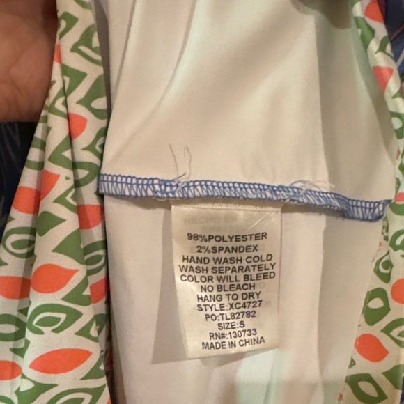 Umgee Blue and Pink Floral ruffle sleeve half zip Dress - Picture 10 of 11